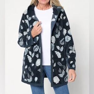 NWT Driftwood Corded Shelly Kimono Embroidery Floral Foliage Medium Whimsical